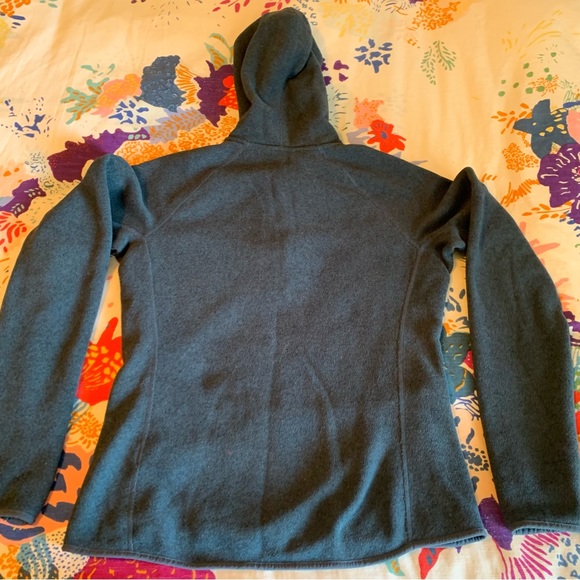 North Face Fleece - heathered navy half zip hoody with buttons - Picture 4 of 7